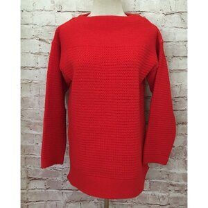 Vintage Browns of Bermuda Pure British Wool Tomato Red Sweater 36”-38” Boat Neck